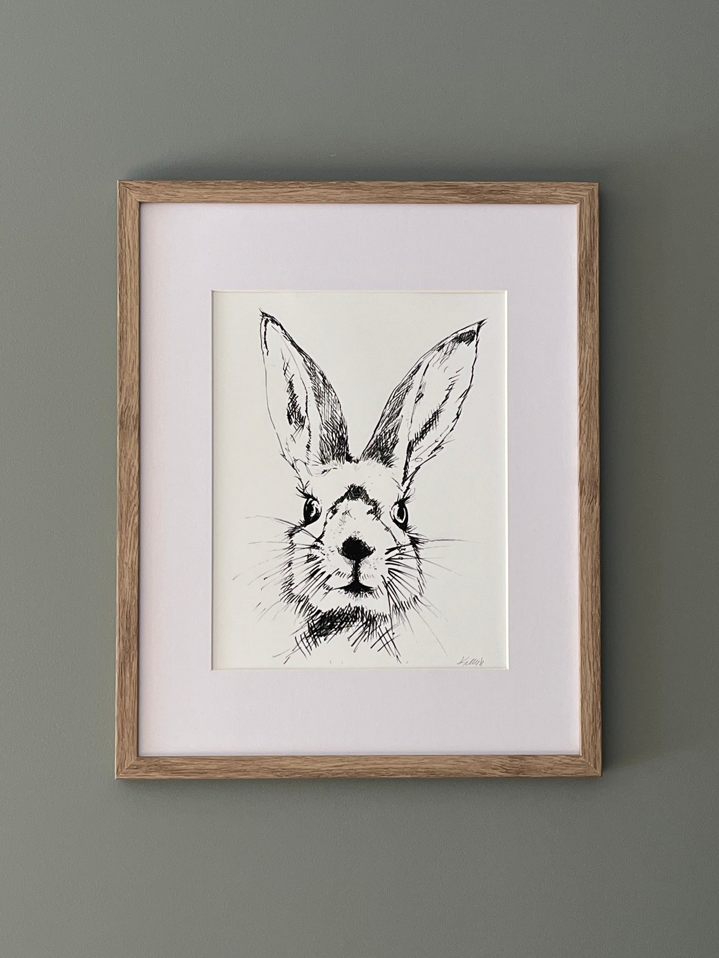 Back and White Rabbit Wall Art Print