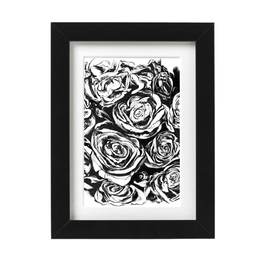 Black & White Roses Wall Art Print