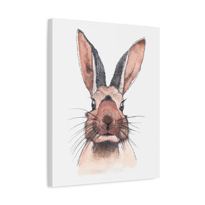 Rabbit Portrait Canvas Print — Matte Stretched Wall Art