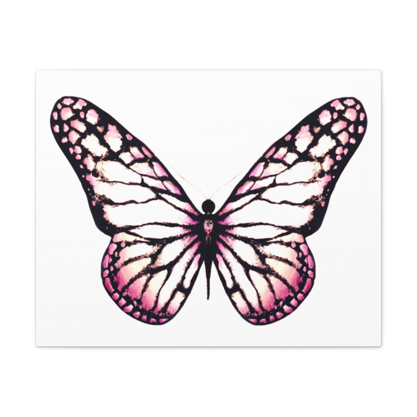 Pink Butterfly Matte Canvas Wall Art
