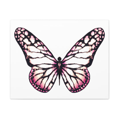 Pink Butterfly Matte Canvas Wall Art