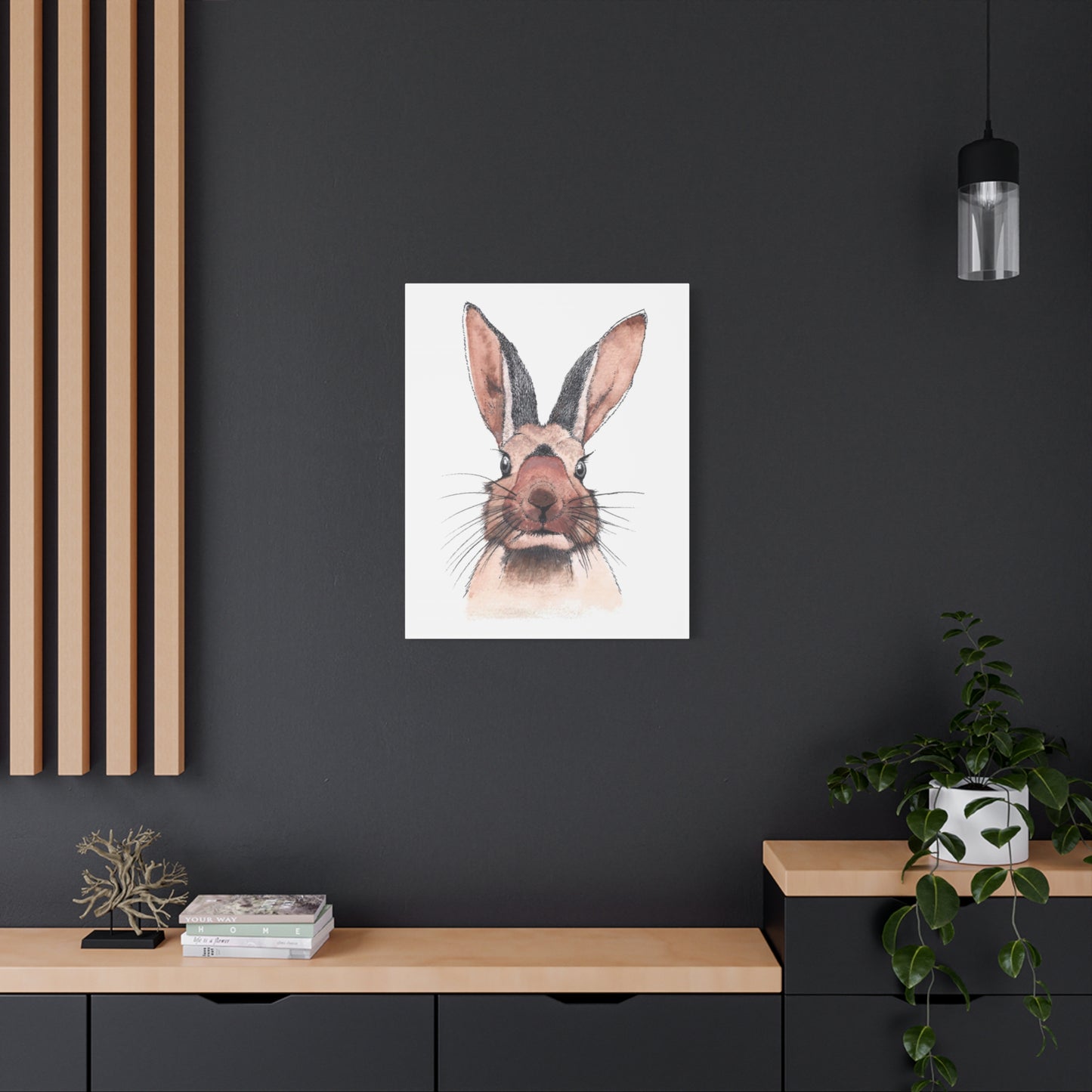 Rabbit Portrait Canvas Print — Matte Stretched Wall Art
