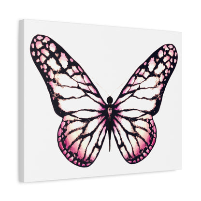 Pink Butterfly Matte Canvas Wall Art