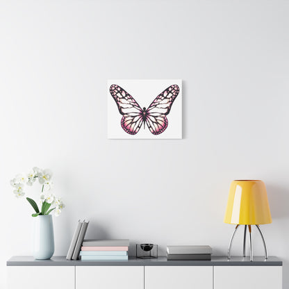 Pink Butterfly Matte Canvas Wall Art