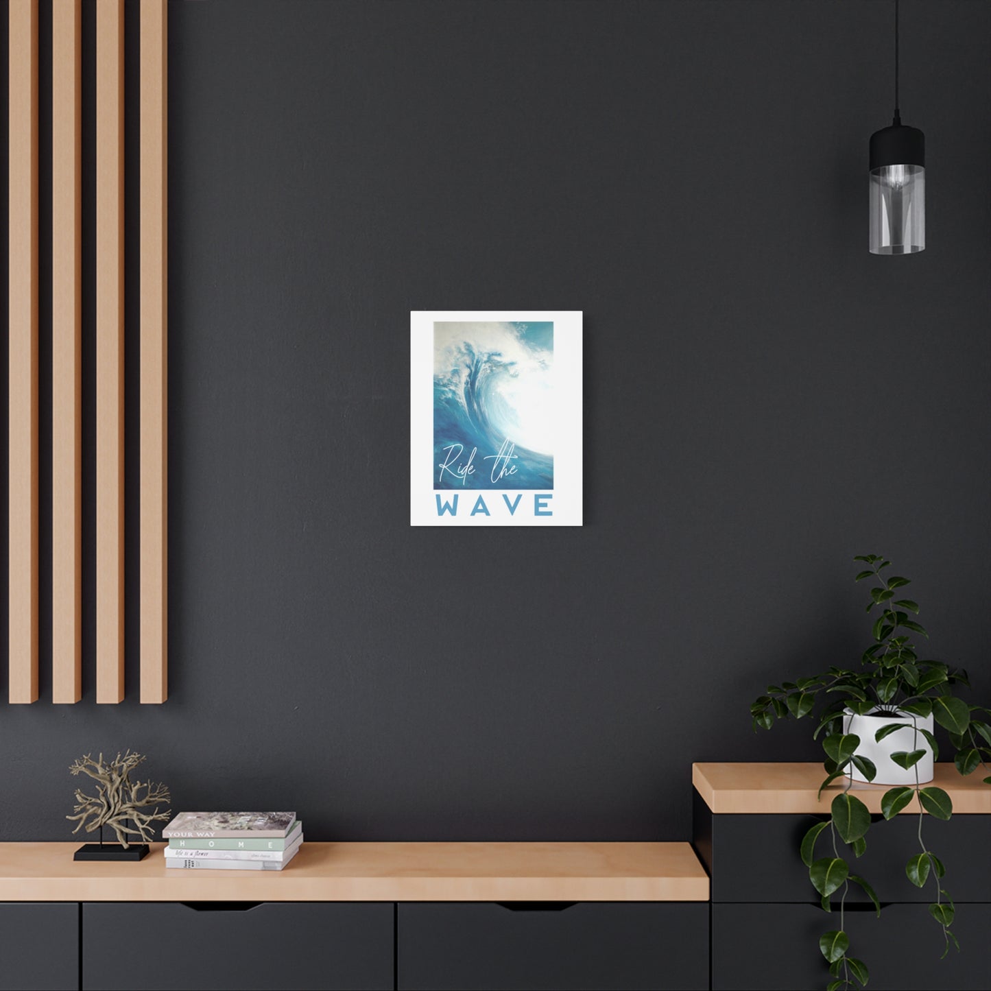 Ride the Wave Canvas Wall Art — Surf Ocean Quote Matte Stretched Print