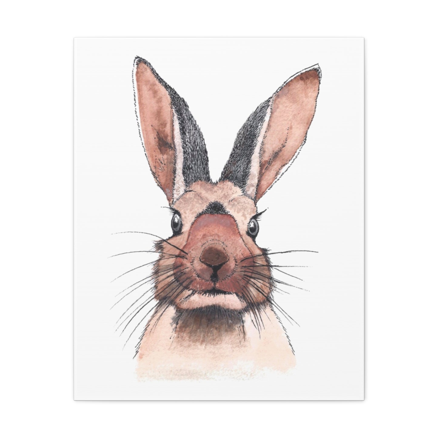 Rabbit Portrait Canvas Print — Matte Stretched Wall Art
