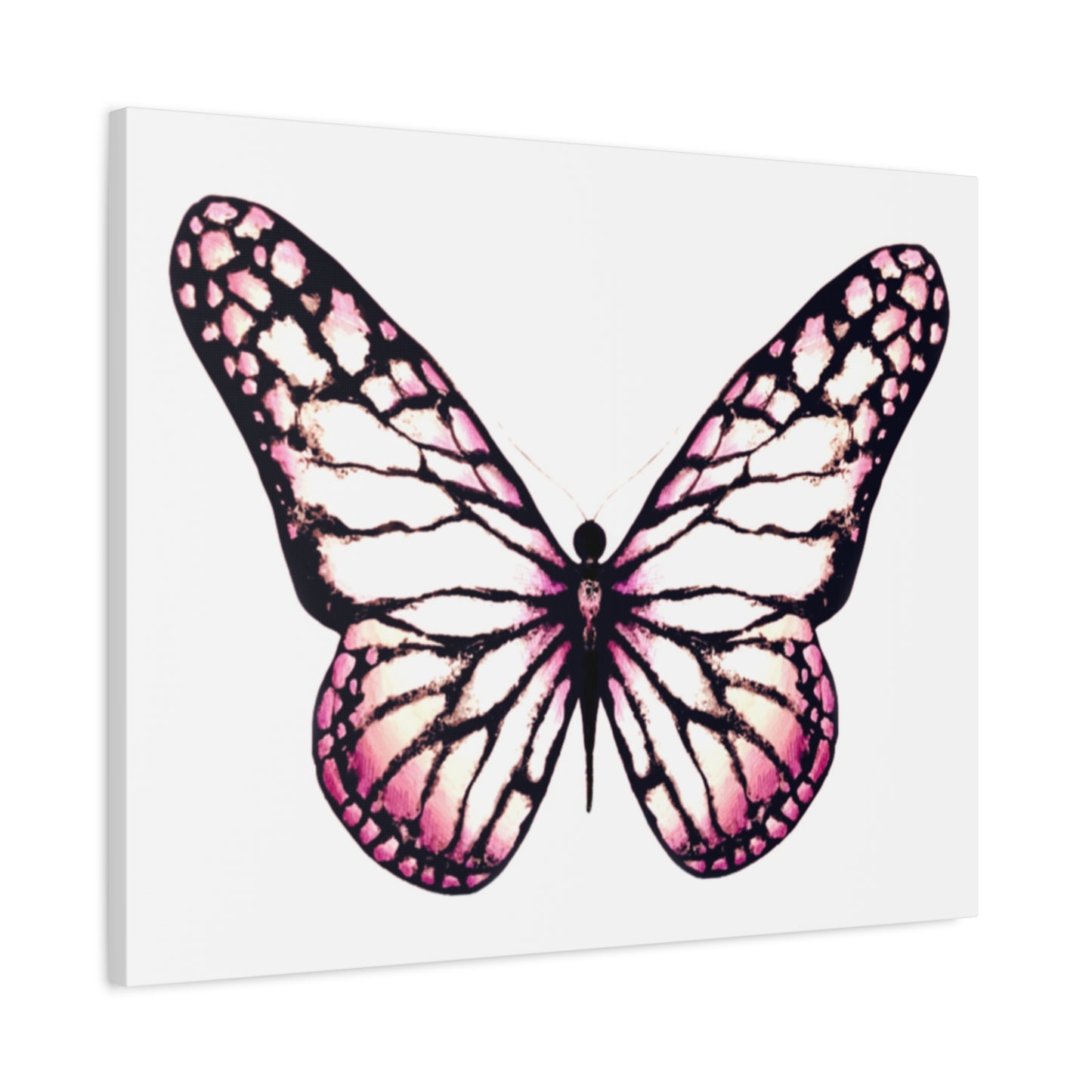 Pink Butterfly Matte Canvas Wall Art
