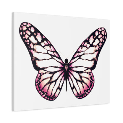 Pink Butterfly Matte Canvas Wall Art