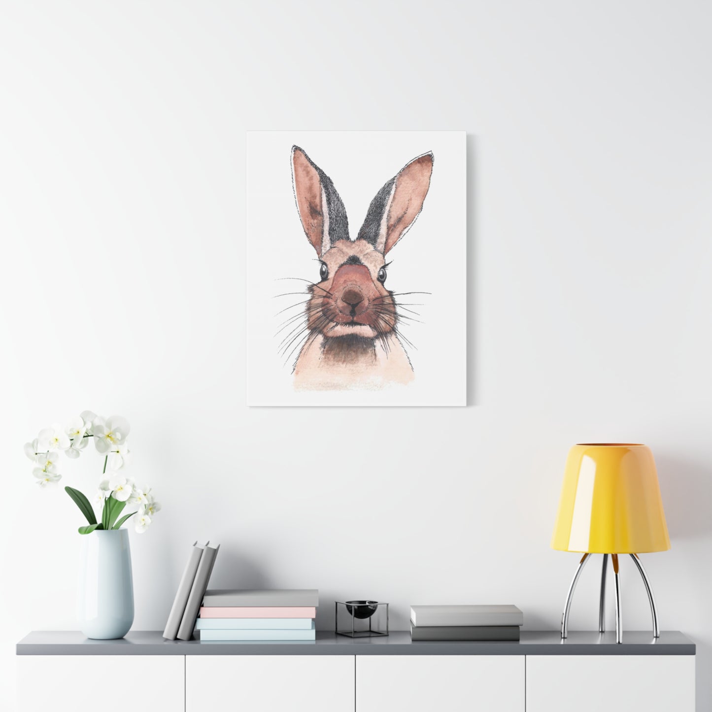 Rabbit Portrait Canvas Print — Matte Stretched Wall Art
