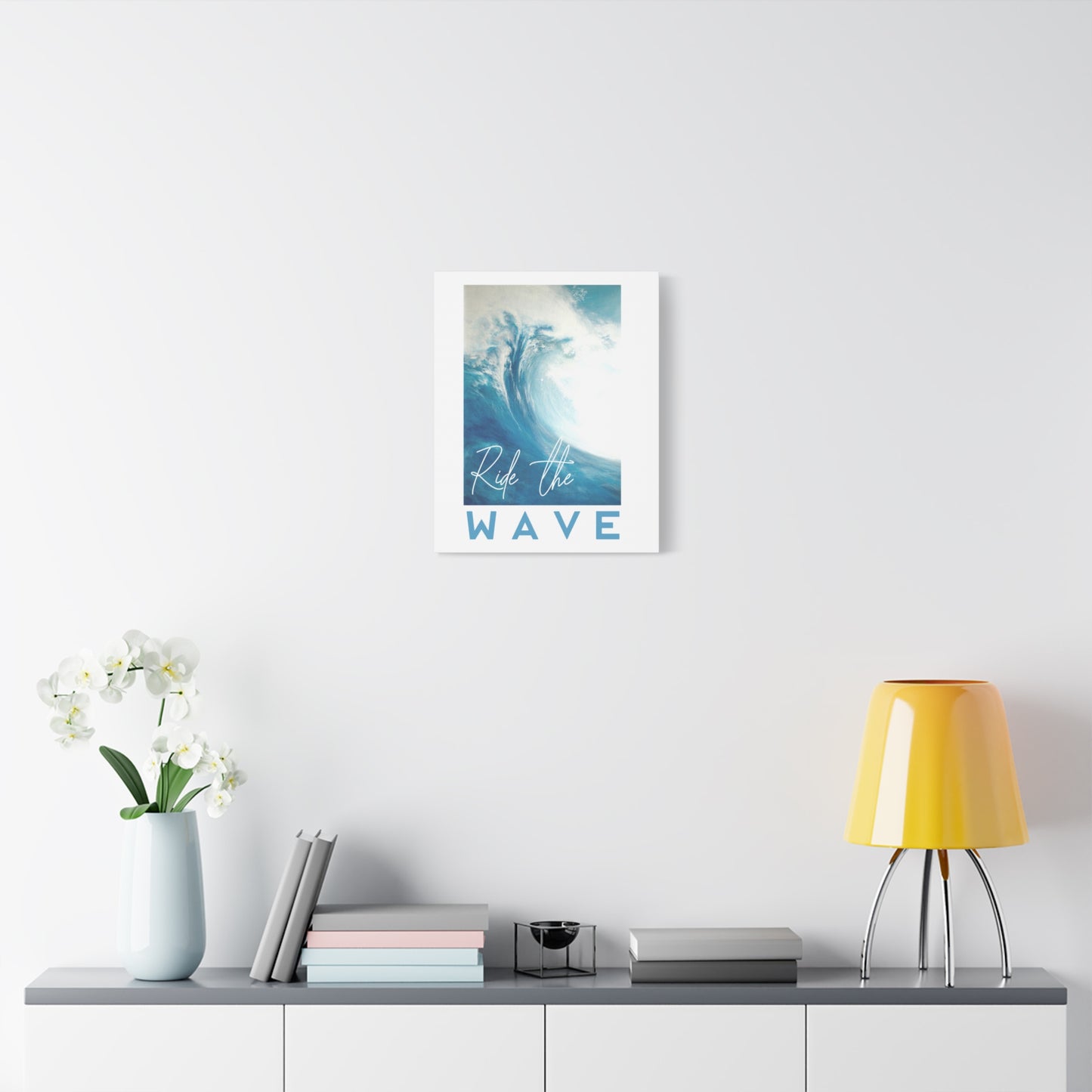 Ride the Wave Canvas Wall Art — Surf Ocean Quote Matte Stretched Print