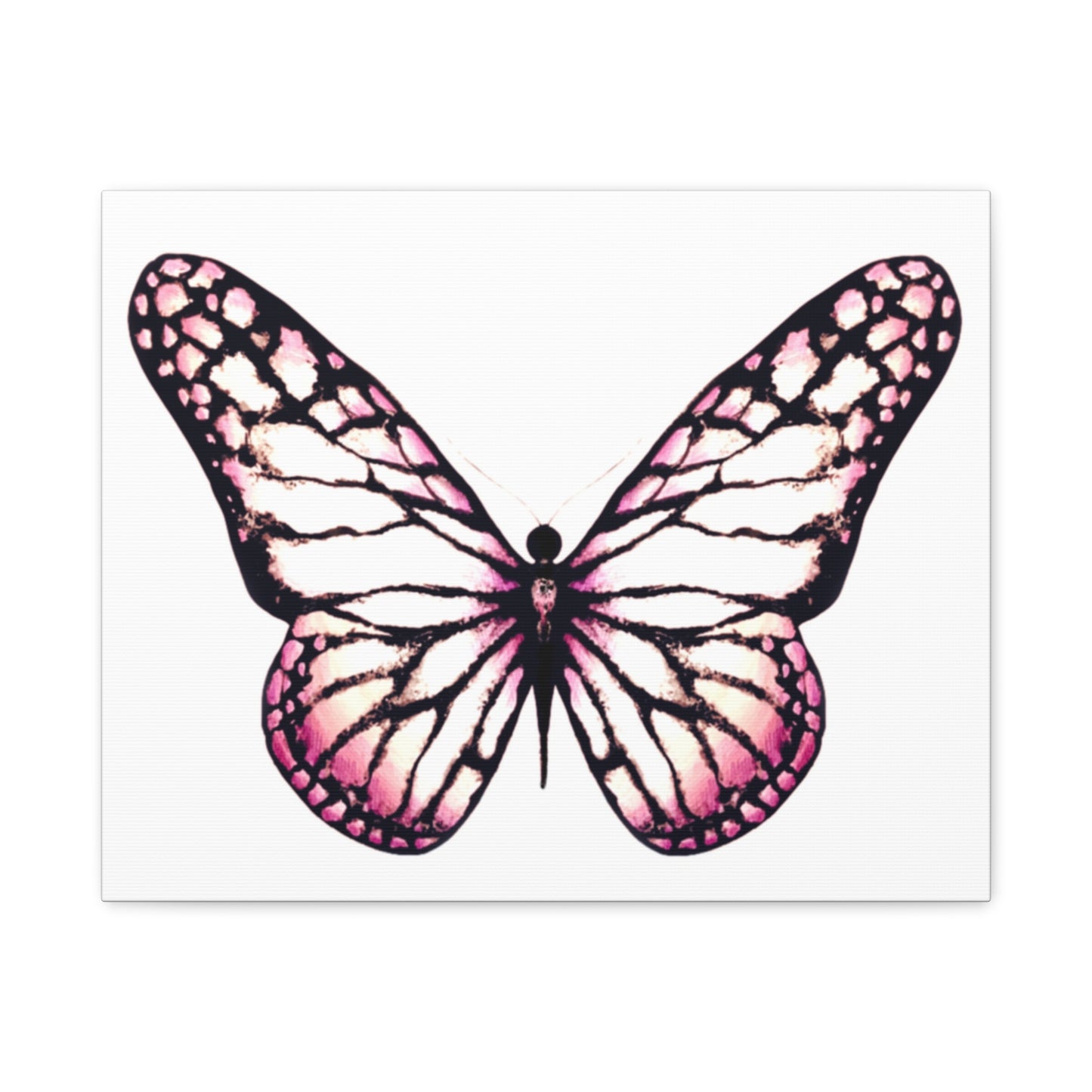 Pink Butterfly Matte Canvas Wall Art