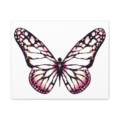 Pink Butterfly Matte Canvas Wall Art