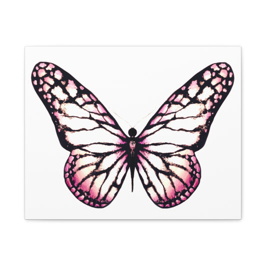 Pink Butterfly Matte Canvas Wall Art