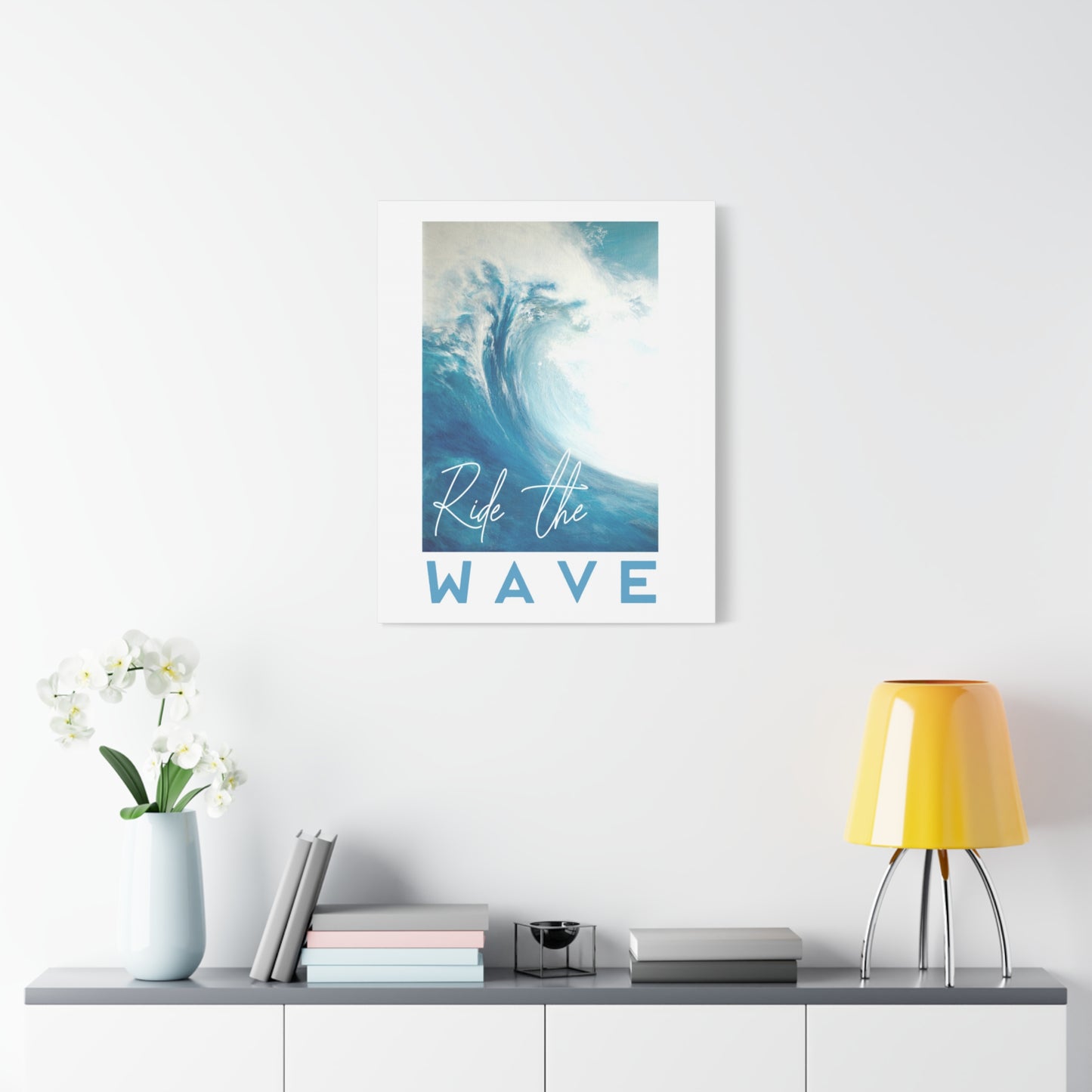 Ride the Wave Canvas Wall Art — Surf Ocean Quote Matte Stretched Print