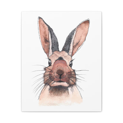 Rabbit Portrait Canvas Print — Matte Stretched Wall Art