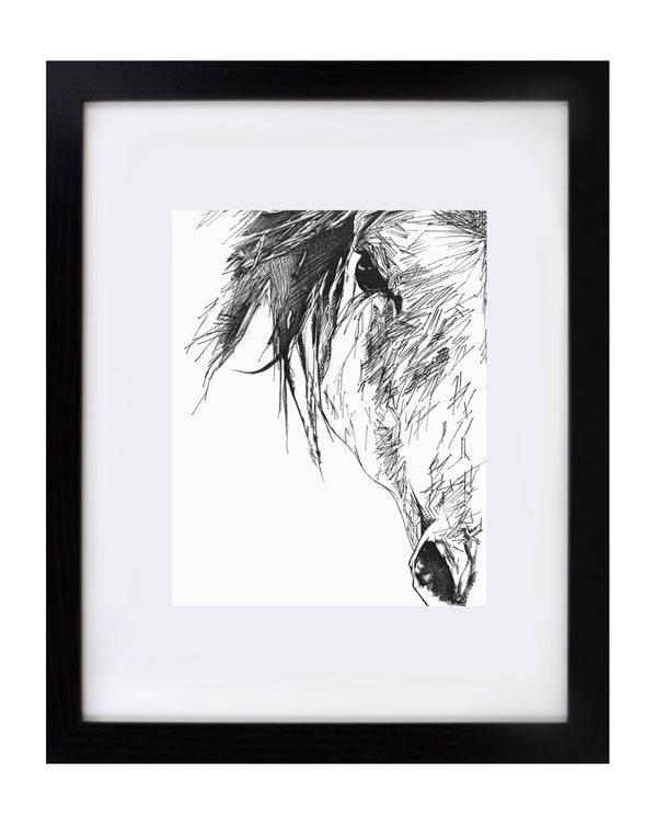 Horse Line Art Wall Art Print