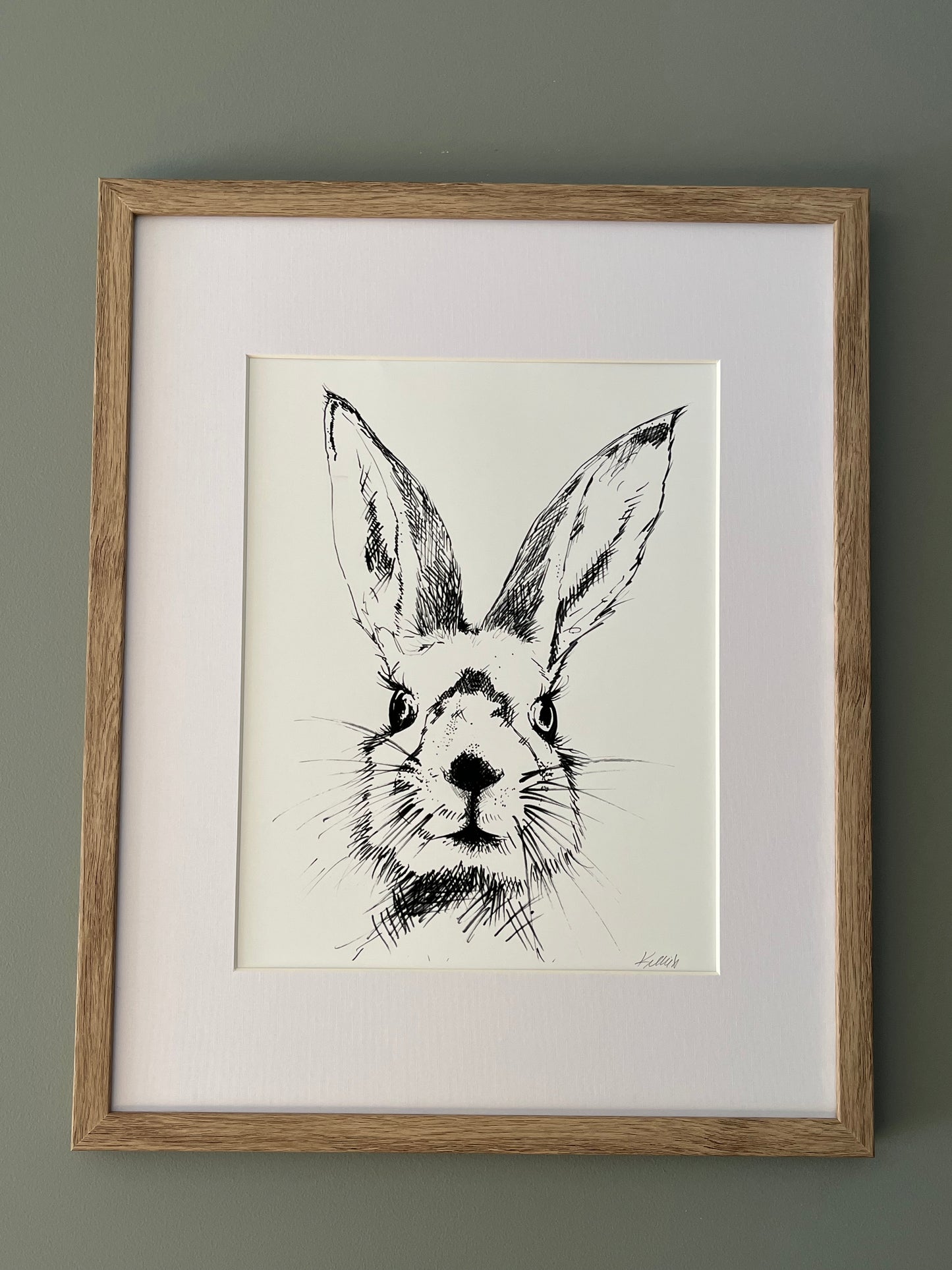 Back and White Rabbit Wall Art Print