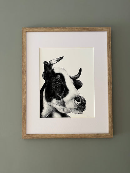 Farmhouse Bull Wall Art Print