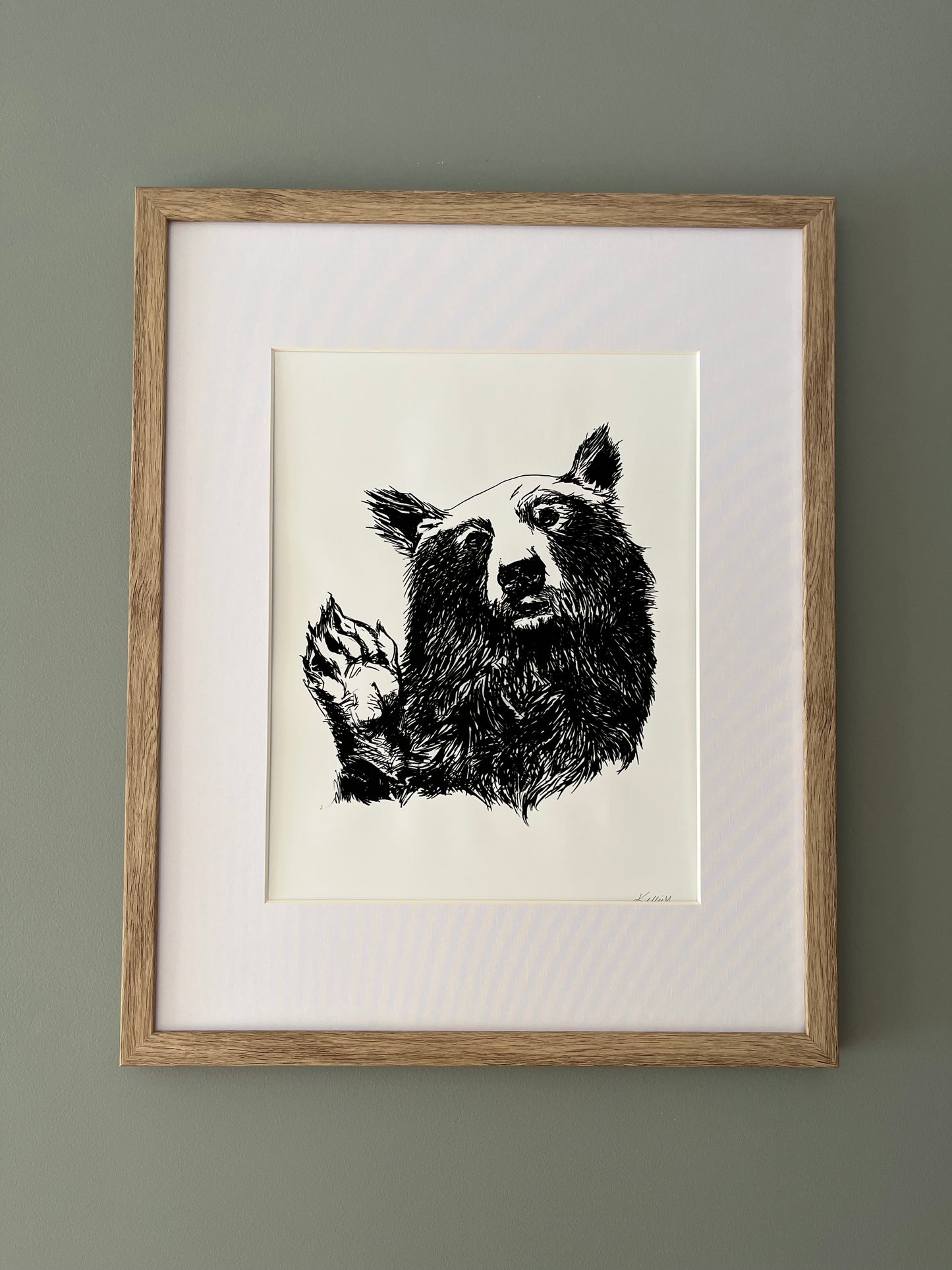 Bear Waving Art Print