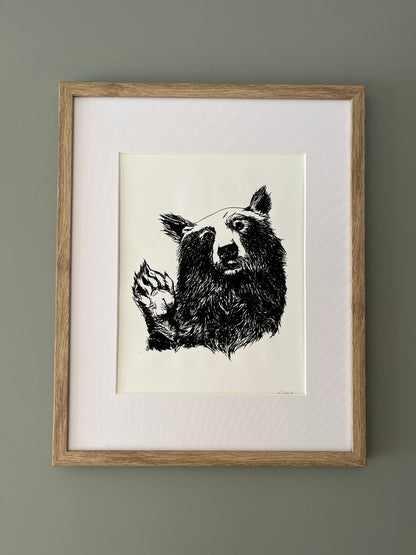 Bear Waving Art Print