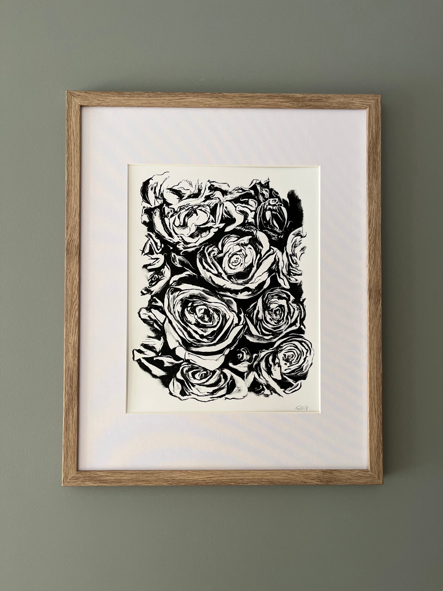 Black & White Roses Wall Art Print