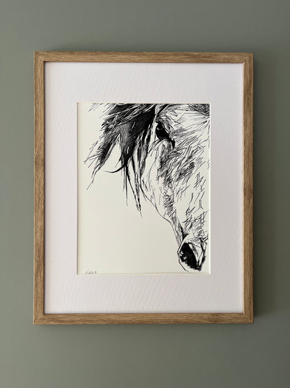 Horse Line Art Wall Art Print