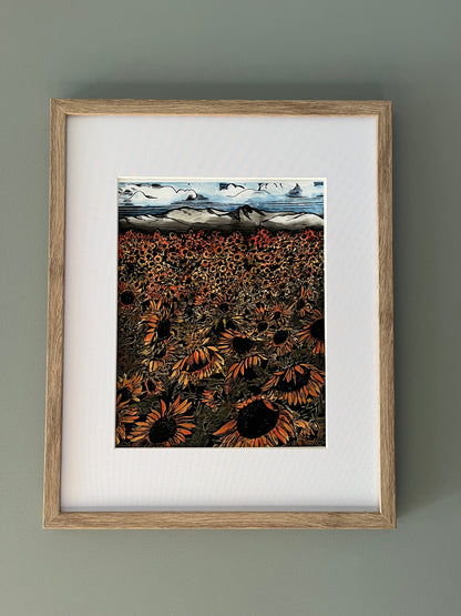 Field of Sunflowers in color Art Print