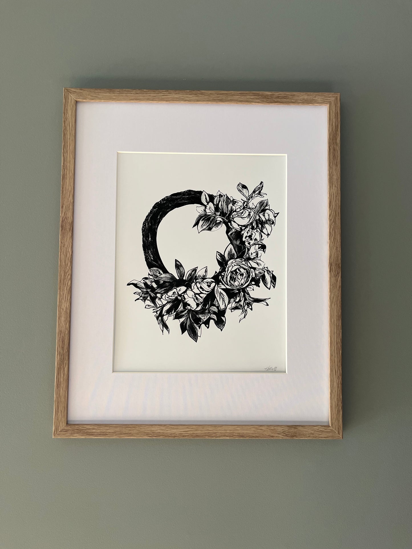 Roses Wreath Art Print