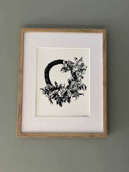 Roses Wreath Art Print
