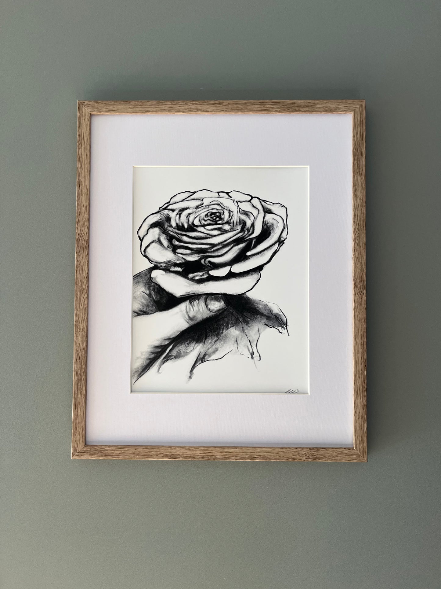 Rose in Hand Art Print