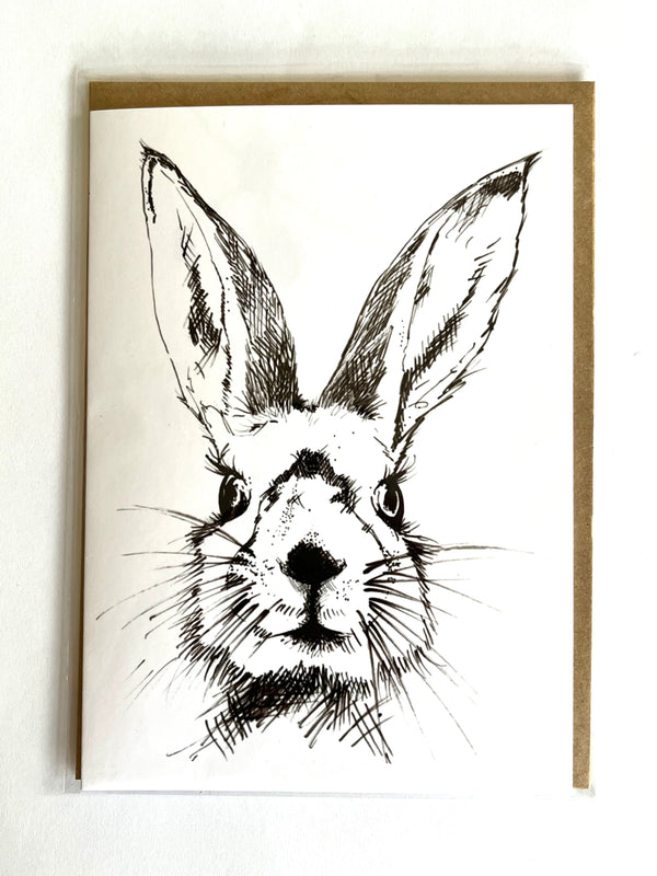 Black and White Bunny Art Print