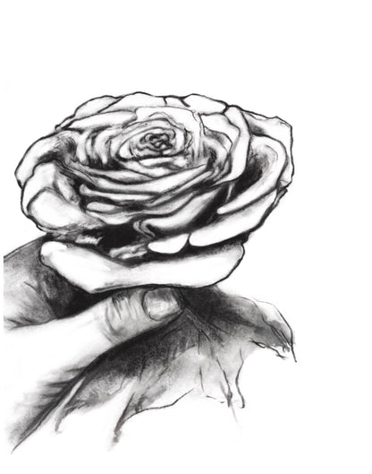 Rose in Hand Art Print
