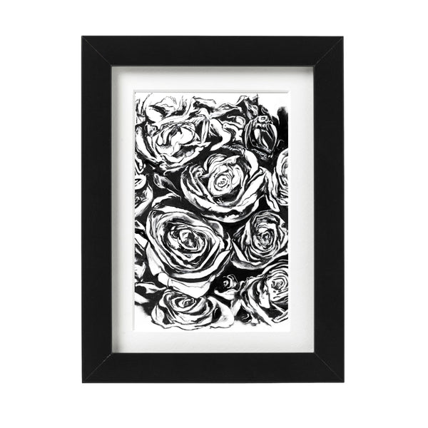 Black & White Roses Wall Art Print
