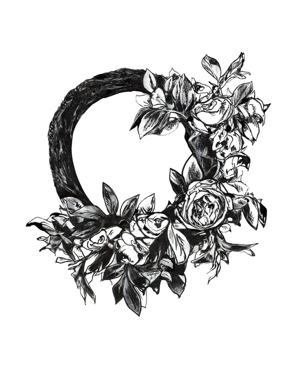 Roses Wreath Art Print