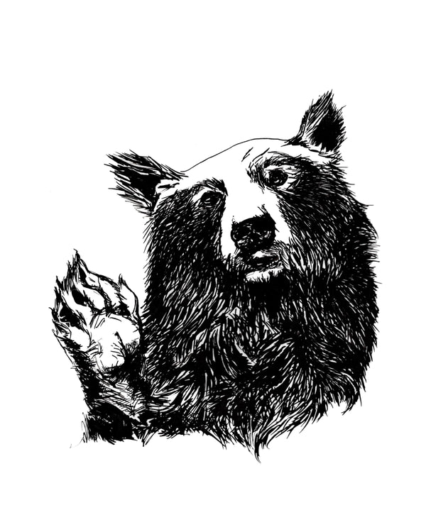 Bear Waving Art Print