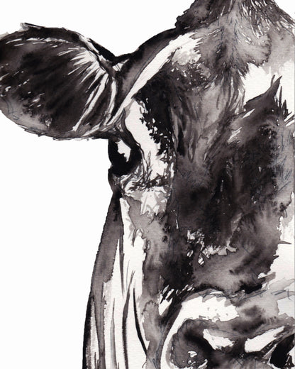 Farmhouse Cow Wall Art Print