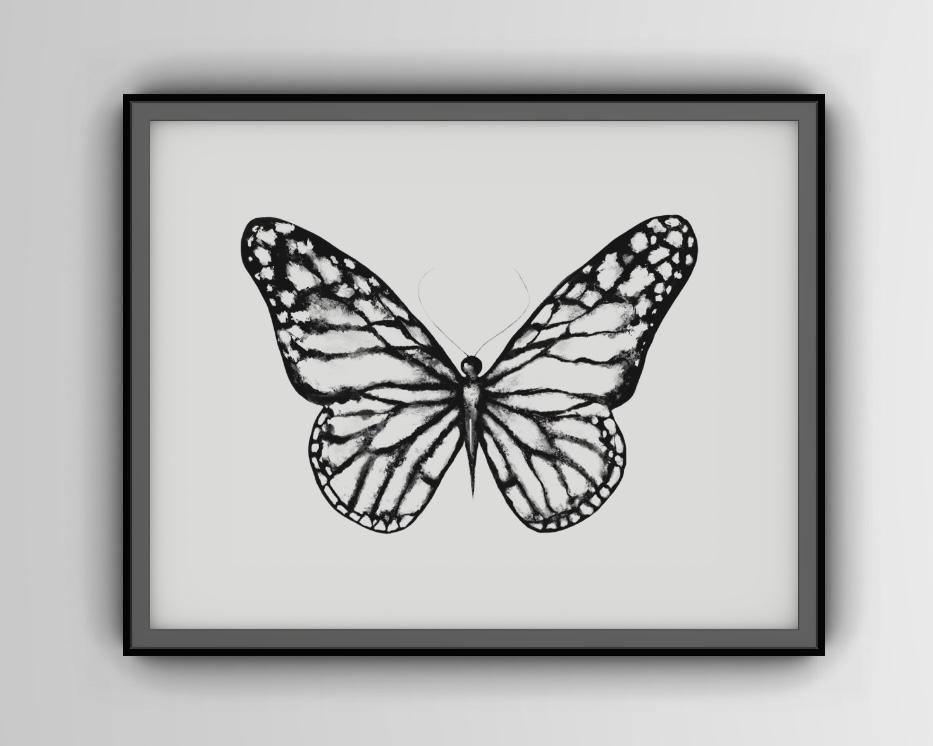 Butterfly Print - White Wall Market